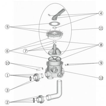 Astral 6-vägs Toppventil  2"