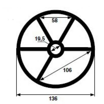Midas 1' 1/2 multi-p valve spider gasket (Ø136mm)