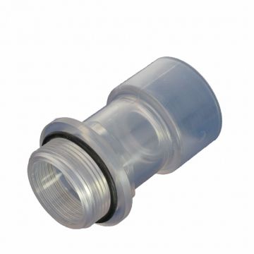 PVC-U siktglas muff för montering sand filterventil 50 mm x 1 1/2